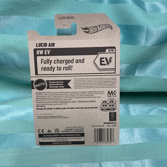 Hot Wheels Lucid Air Burgundy Electric EV Car Die-Cast - Picture 7 of 7